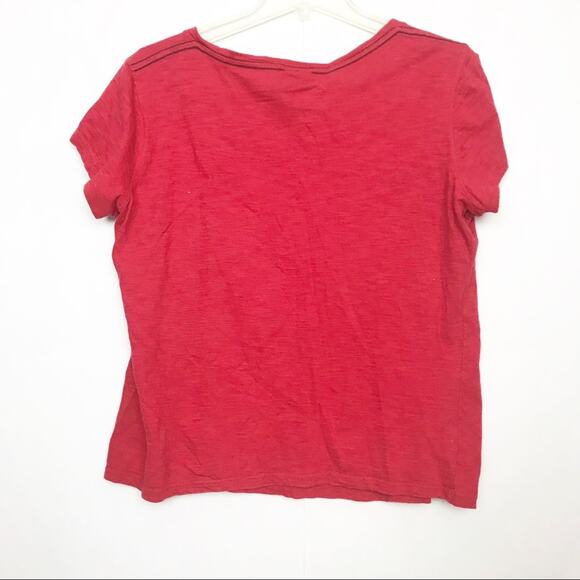 NFL Apparel Texans Womens Football T-Shirt Size Large Red V-Neck Distressed Tee - Picture 5 of 8
